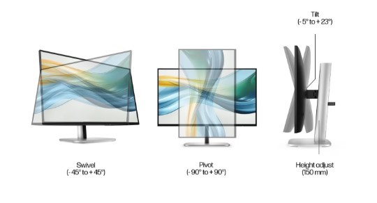 מסך מחשב HP Series 5 Pro 23.8 inch FHD USB-C 524pu D9V7E9 PIVOT