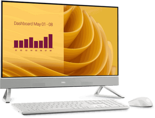 מחשב הכל באחד מסך מגע Dell 27 AIO EC27250 Intel Core 7 150U / 16GB RAM / 1TB SSD / NVIDIA MX570A / Windows 11 Pro - Pearl White
