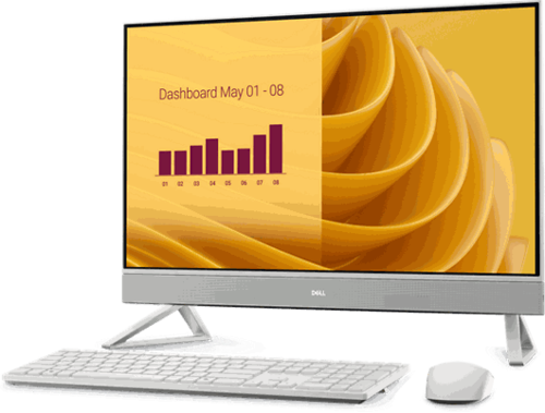 מחשב הכל באחד מסך מגע Dell 27 AIO EC27250 Intel Core 7 150U / 16GB RAM / 1TB SSD / NVIDIA MX570A / Windows 11 Pro - Pearl White