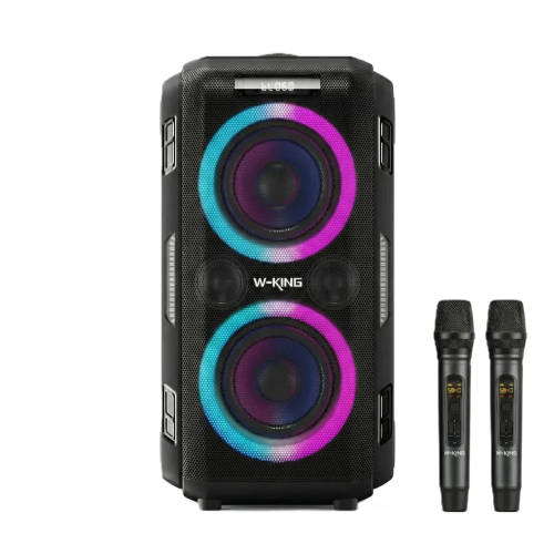 רמקול בידורית קריוקי נייד W-King T9 Pro 120W עם תאורת RGB