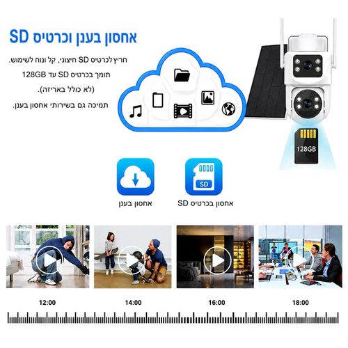 מצלמת אבטחה סולארית Wi-Fi עם עדשה כפולה | 8MP