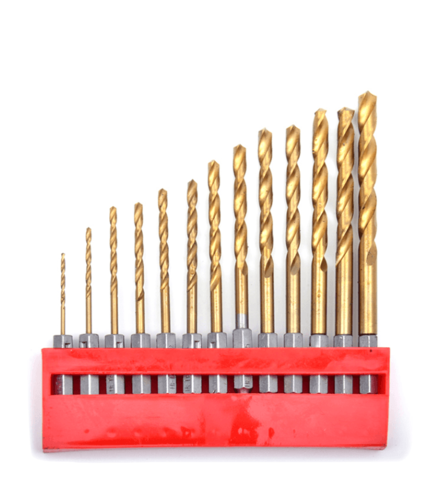 סט מקדחי HSS טיטניום עם חיבור מהיר למברגה 13 יח' HARDWARE