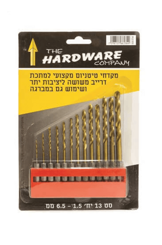 סט מקדחי HSS טיטניום עם חיבור מהיר למברגה 13 יח' HARDWARE
