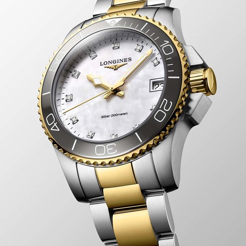 Longines L33703876 HydroConquest 32MM נשים יהלומים לונג'ין יבואן רשמי