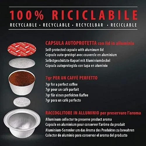 קפסולת אלומיניום Bialetti Roma מקרוב
