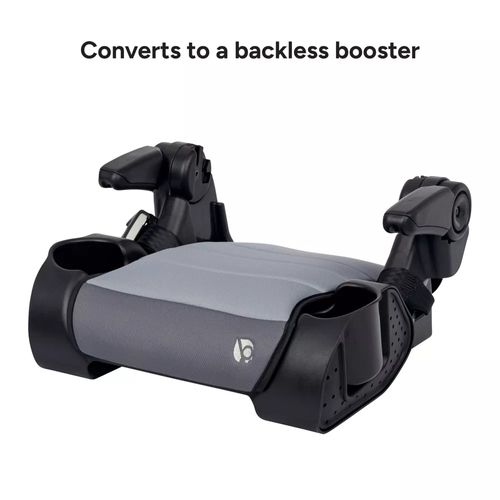 בוסטר גב מתקפל Koa Slim 2-in-1 מתקפל עם ידיות עולות/יורדות, הגנת צד ומגיני שמש מתקפלים - שחור/אפור