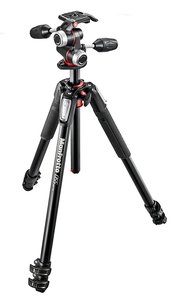 חצובת Manfrotto MK055XPRO3 עם ראש Manfrotto 3-way