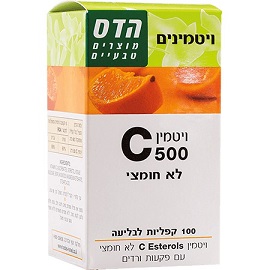ויטמין סי 500 לא חומצי - 100 טבליות