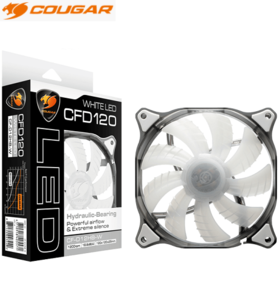 מאוורר מארז עם תאורה לבנה Cougar CFD White Led 120mm