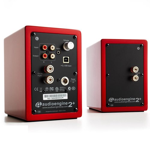 A2+ רמקול שולחני מוגבר צבע אדום מבריק מבית Audioengine