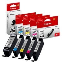 סט 5 ראשי דיו מקוריים CANON PGI570XLBK + CLI571XL