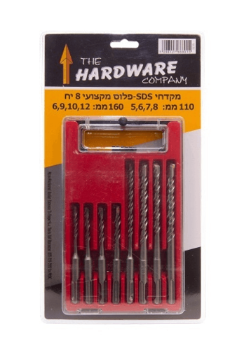 סט מקדחים SDS PLUS לפטישון 8 יח' HARDWARE