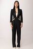 Jumpsuit in lightweight crêpe fabric with two-colour cut-outs - COLOR BLACK