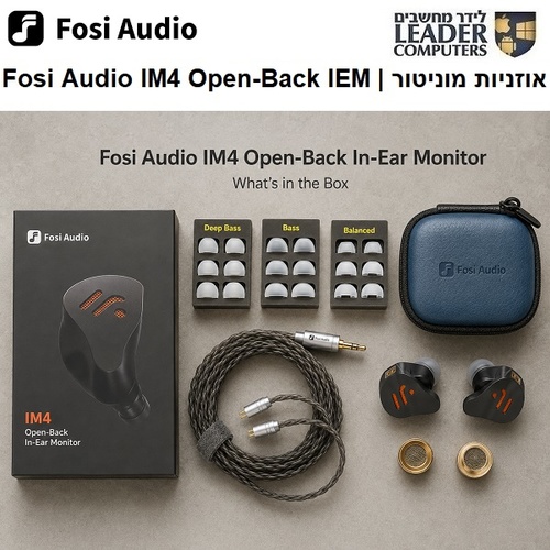 Fosi Audio IM4 Open-Back IEM Hi-Fi Earphones - אוזניות מוניטור תוך-אוזן פתוחות