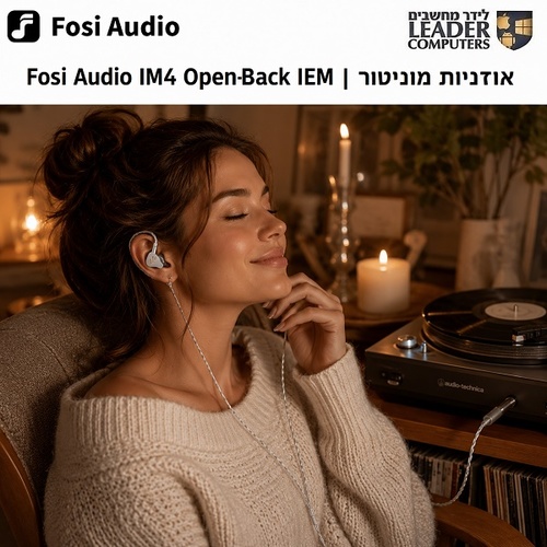 Fosi Audio IM4 Open-Back IEM Hi-Fi Earphones - אוזניות מוניטור תוך-אוזן פתוחות