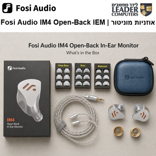 Fosi Audio IM4 Open-Back IEM Hi-Fi Earphones - אוזניות מוניטור תוך-אוזן פתוחות