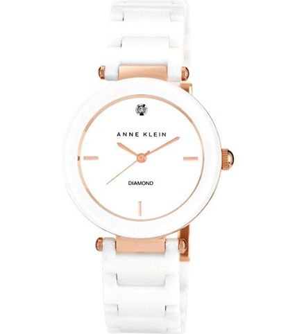 Anne Klein AK/1018RGWT קרמיקה שיבוץ יהלום לנשים