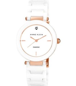 Anne Klein AK/1018RGWT קרמיקה שיבוץ יהלום לנשים