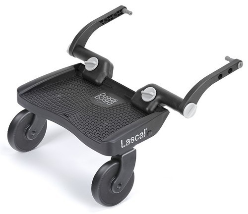  טרמפיסט לעגלה BuggyBoardMini עם קשירה במצב מורם - שחור/אפור Lascal
