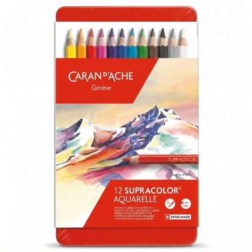 סט 12 עפרונות אקוורל רך קרנדש- Caran d'Ache Supracolor Soft Aquarelle