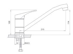 ברז פרח ארוך דגם 3550 מסידרת עדי, יועם