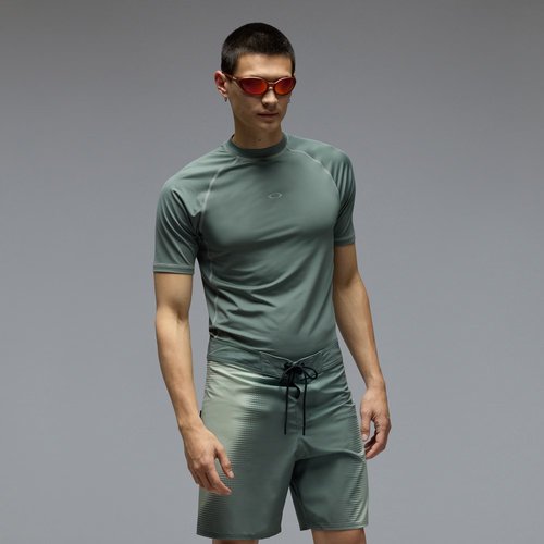 חולצה נגד שמש שרוול קצר VENTURA RASHGUARD GREEN