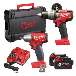 סט 18V FUEL מפתח רטיטה+מקדחה רוטטת MILWAUKEE M18FPP2B
