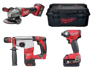 סט 3 כלים FUEL 18V אימפקט+פטישון+משחזת MILWAUKEE