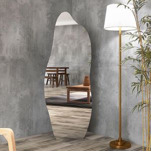 מראת גוף אמורפית ללא מסגרת 50×160 ס"מ – מראה מעוצבת לחדר שינה ולסלון