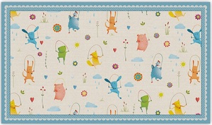 שטיח פעילות מעוצב לחדר ילדים Soft Mat במגע רך - חיות קופצות בחבל