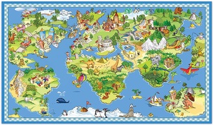 שטיח פעילות מעוצב לחדר ילדים Soft Mat במגע רך - מפת עולם לילדים