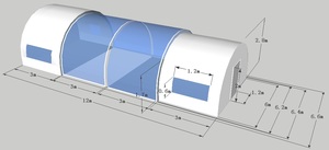קירוי בריכה טלסקופי 12X6