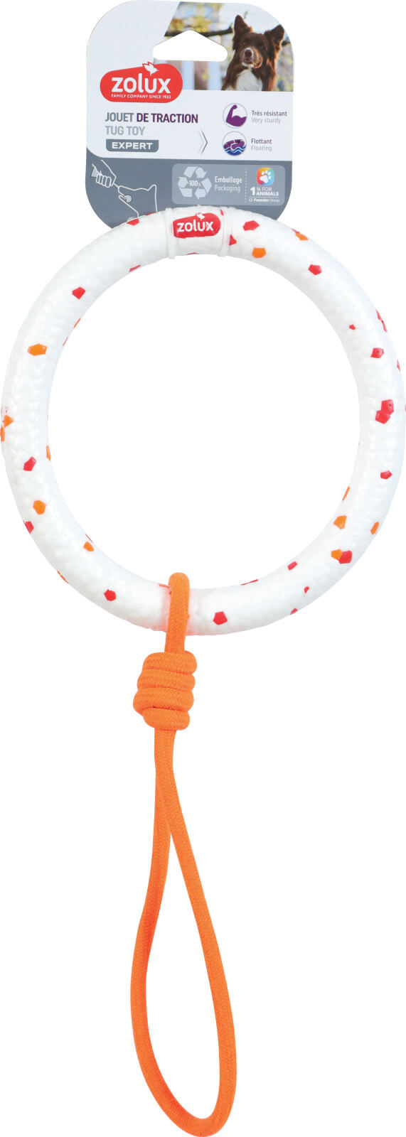 זולוקס טבעת+חבל  צף  לכלבים מבית זולוקס צרפת  ETPU RING ROPE