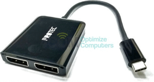 כבל מתאם Protec DM182 USB 3.1 Type C to DPx2