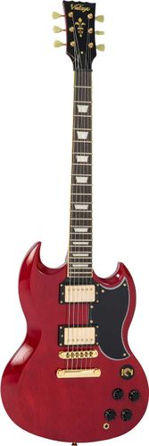 Vintage VS6 ReIssued Electric Guitar ~ Cherry Red/Gold Hardware