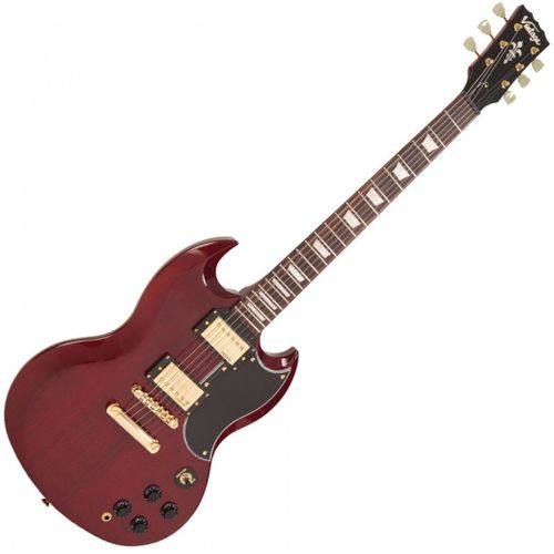 זוית נוספת Vintage VS6 ReIssued Electric Guitar ~ Cherry Red/Gold Hardware