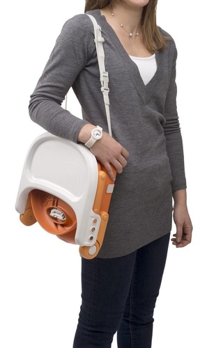 מושב הגבהה מתקפל עם מגש Poket Snack - אפור