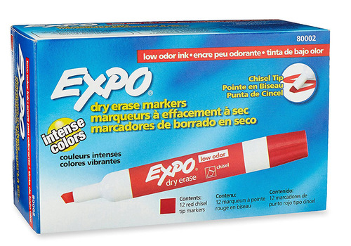 מארז טוש ללוח מחיק אדום EXPO