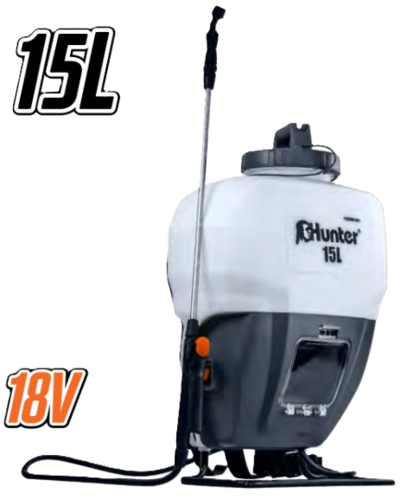 מרסס הדברה גב 15 ליטר 18V כולל סוללה ומטען HUNTER