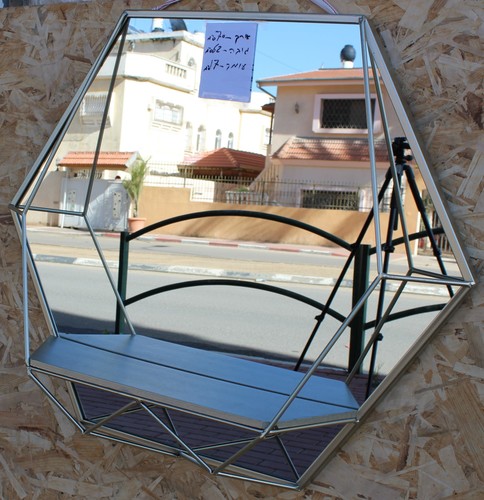 מראה יהלום ברזל ומדף 