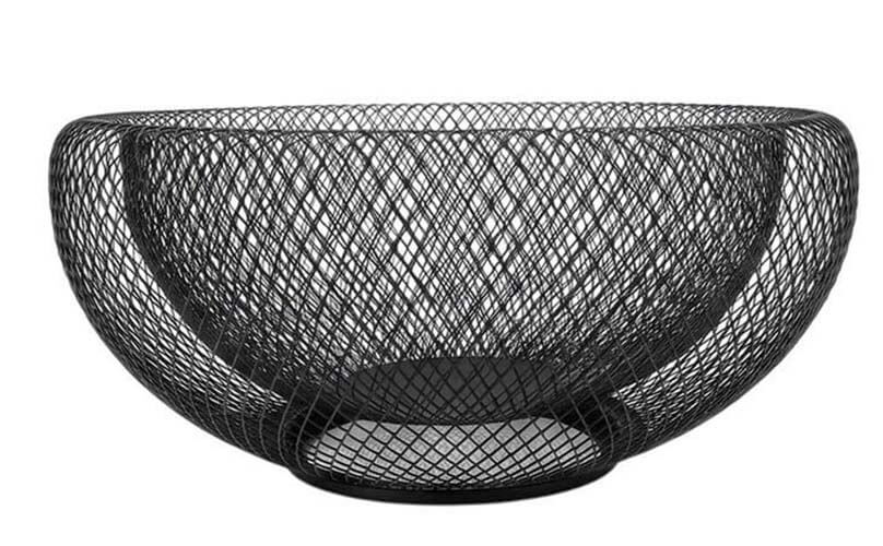 קערת פירות מעוצבת ממתכת שחורה - L - (29X14)