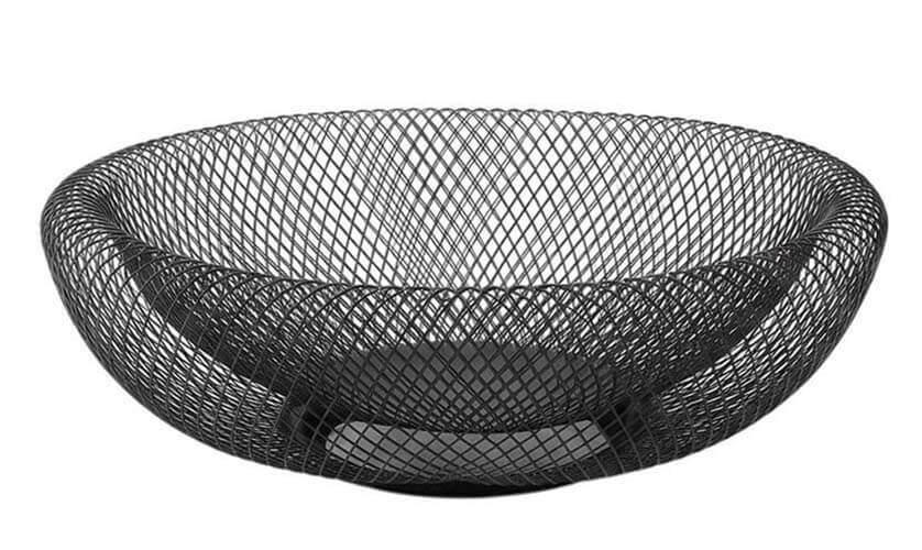 קערת פירות מעוצבת ממתכת שחורה - XL - (31X11)