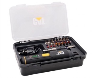 מברגון קטרפילר נטען CAT DX1110 3.6V- במארז קשיח כולל 24 ביטים ואביזרים