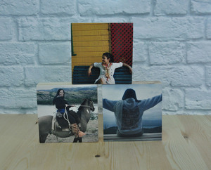 מבצע! 3 יחידות תמונה על בלוק עץ 15/15