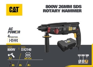 פטישון קטרפילר חשמלי CAT DX2140 800W – כולל ערכת אביזרי קצה