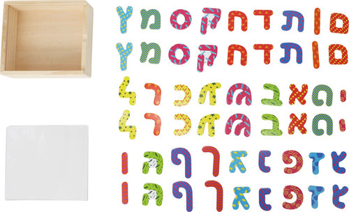מגנטים עץ בקופסה - אותיות