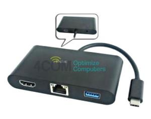 מתאם PROTEC TYPE-C TO HDMI+USB+RJ45 DM180