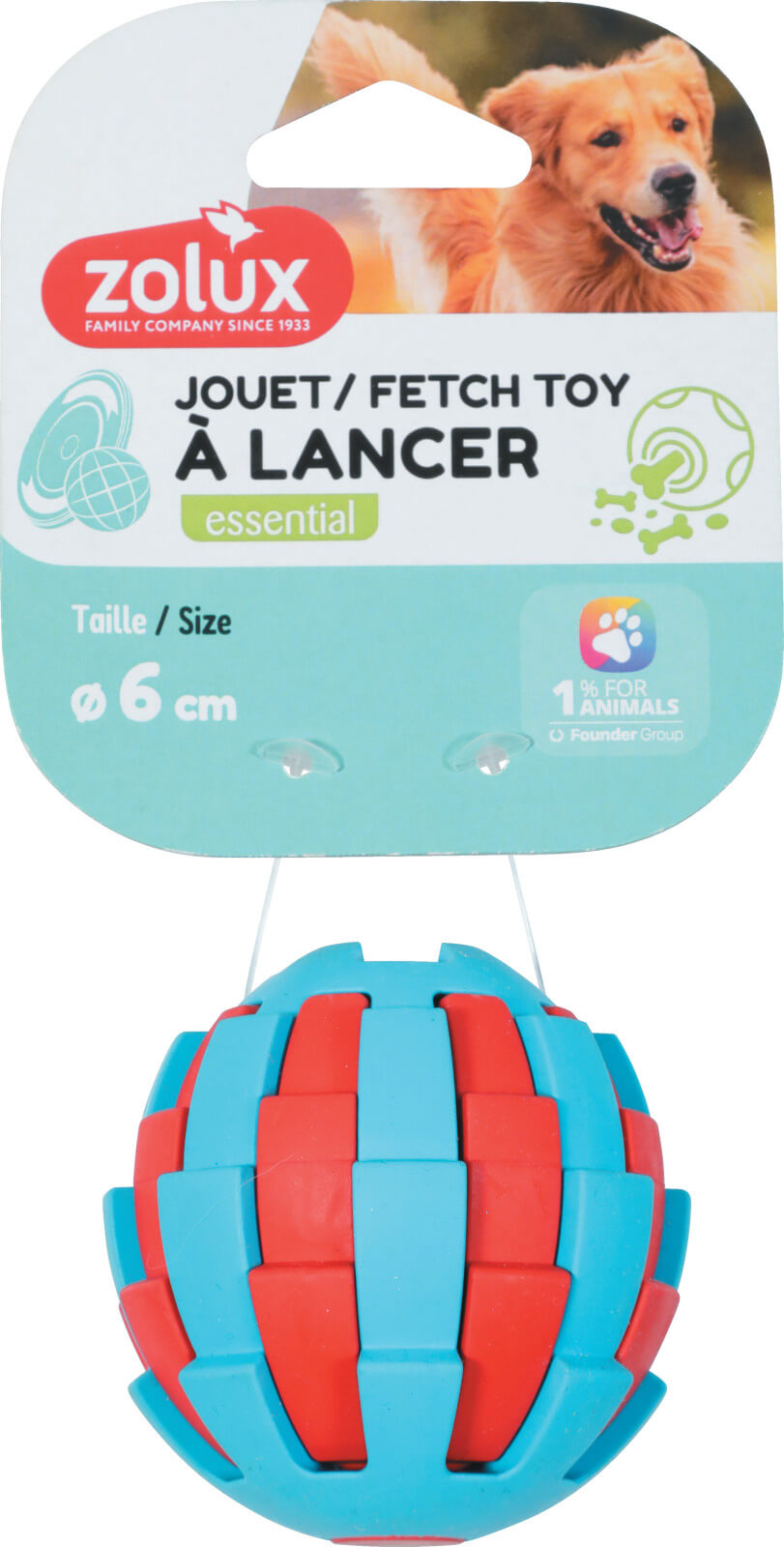 זולוקס צעצוע אינטראקטיבי לכלבים צרפת TREAT RUBBER BALL