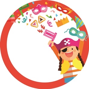 מדבקות עגולות גדולות למיתוג אישי לפורים 12 יח'