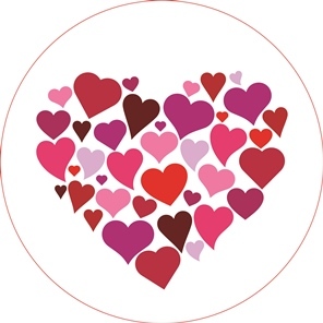 מדבקות עגולות גדולות למיתוג אישי ל-Valentine's 12 יח' 